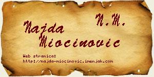 Najda Miočinović vizit kartica